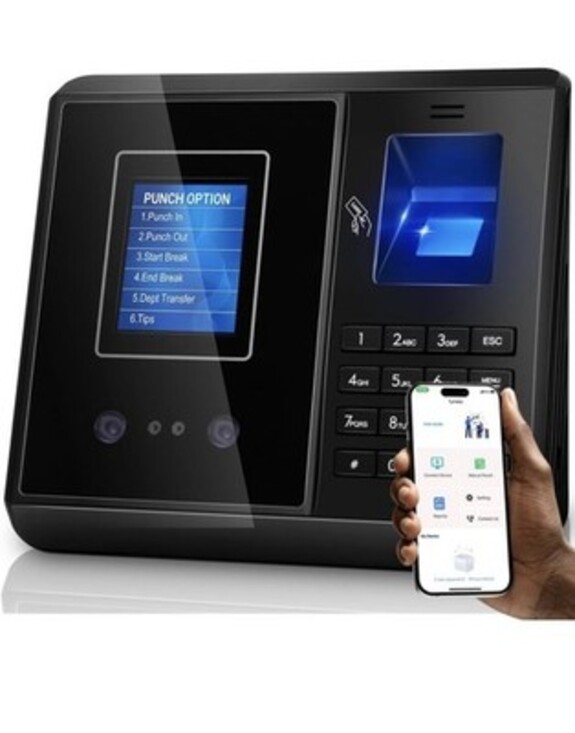 5s Setup Time Clock – Multi-Punch Daily Auto Break & Lunch App-Based 10 IC...